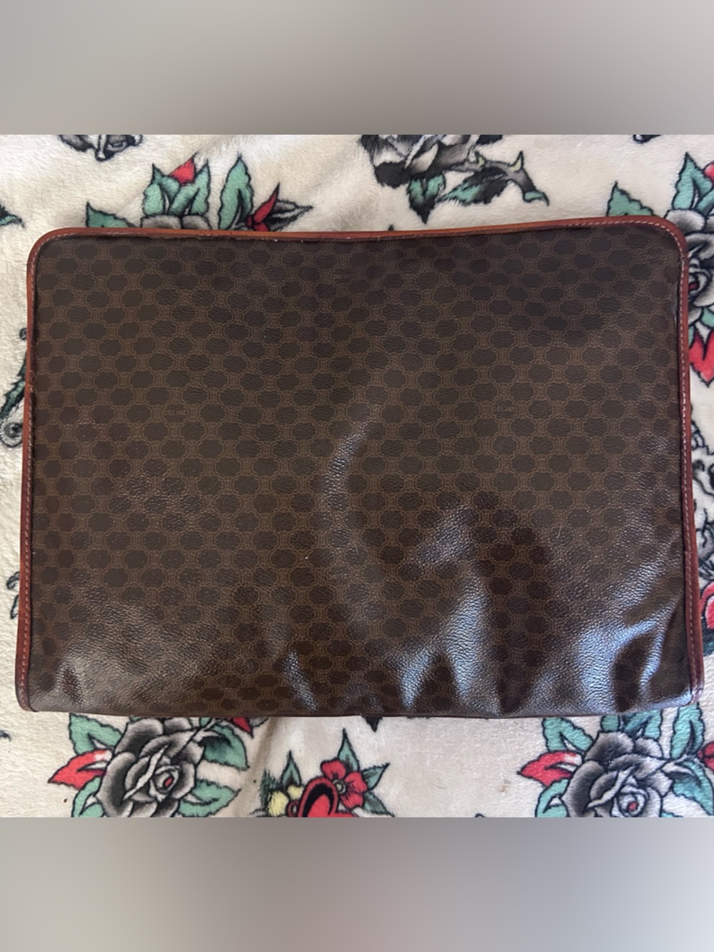 Vintage Celine Triomphe Macadam Portfolio Document Clutch Hand Bag - DM93 - Picture 8 of 16